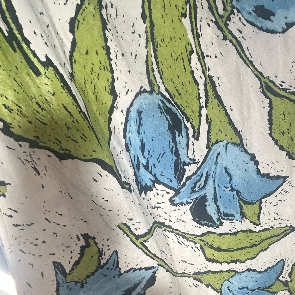 NWOT Topshop cowl neck midi slip dress with beaded straps in green blue floral - Picture 9 of 14